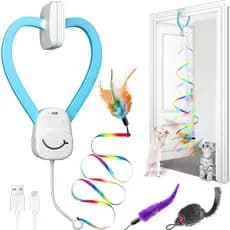 Brinquedos Interativos para Ambientes Internos, Varinha Automática com Penas para Estimulação, Brinquedo de Enriquecimen