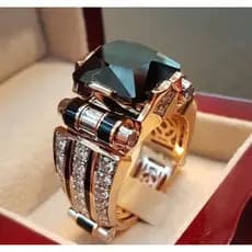 Anel de Designer de Luxo para Homens, Estilo Gótico, Anel Dourado em Aço Inoxidável, Joias Indianas para Homens IXZT ZKZ