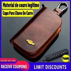[Promoção] Estojo para chave de carro em couro genuíno de alta qualidade, adequado para Chevrolet 8BAR T9NQ