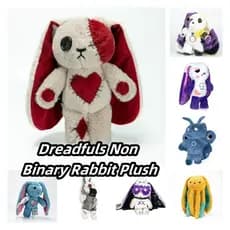 BCT Dreadfuls Coelho Assustador Não-Binário, Boneco de Pelúcia Macio, Almofada Decorativa para Quarto 6Y20 Q5AZ