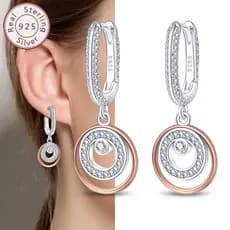 Brincos femininos de prata 925, design original, adequados para noivado, casamento, aniversário, presente de aniversário