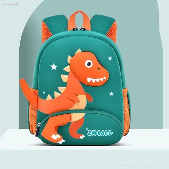 Mochila Infantil para Pré-Escola com Padrão de Dinossauro e Alças Antiderrapantes GTT9 QR8E IFVZ