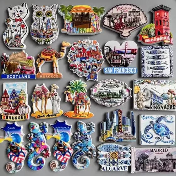 Ímãs de Geladeira Filipinas Malaca Marrocos Arábia Saudita Cuba Venezuela Escócia Croácia Tailândia Portugal Chicago Bar