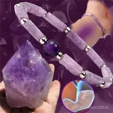 Pulseira de Energia de Ametista Natural, Adequada para Mulheres, Alivia a Fadiga, Yoga de Cura L7CN XC8V