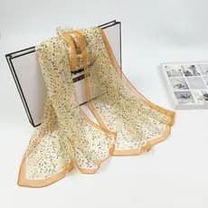 Elegante lenço de gaze feminino com proteção UV, lenço longo de georgette, aquecedor de pescoço, lenço para ar condicion
