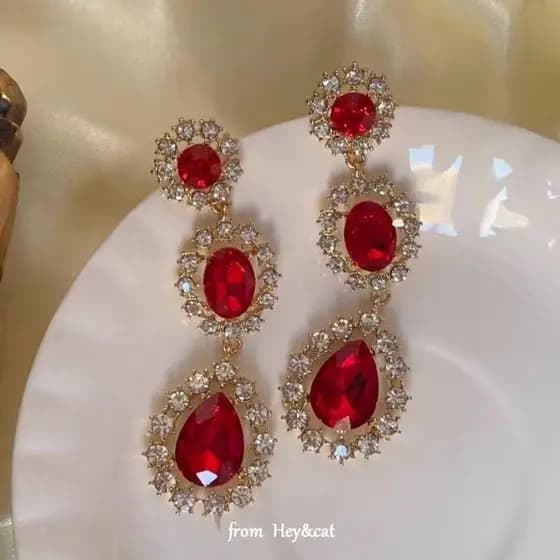 Brincos de Noiva Vintage de Luxo, Material em Prata 925, Estilo Palaciano, Exagero Moderno, Joias Femininas de Alta Qual