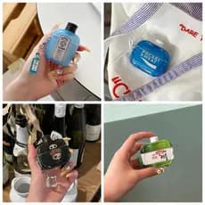 Capa protetora para fones de ouvido em formato de garrafa de soju de desenho animado, adequada para AirPods Pro3 2025 3