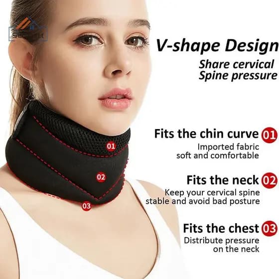 [Scarlett] Suporte De Proteção Cervical Espuma Macia Cervicorret Neck Brace Ferramenta De Ajustável Para Correção De Pos