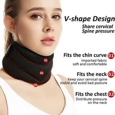 [Scarlett] Suporte De Proteção Cervical Espuma Macia Cervicorret Neck Brace Ferramenta De Ajustável Para Correção De Pos