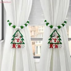 Laços De Cortina De Natal DALTON , Amarrações Reutilizáveis Estilo Boho , Tiras Com Contas De Desenho Animado , Suportes