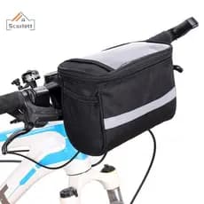 [Scarlett] Bolsa Para Tubo Frontal De Bicicleta Faixa Reflexiva À Prova D'água Pacote De Cesta Guiador Quadro Ciclismo P