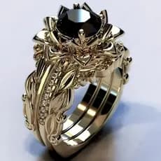 Novas joias femininas, banhadas a ouro rosa, incrustadas com zircônia preta, adequadas como presente de casamento, não c