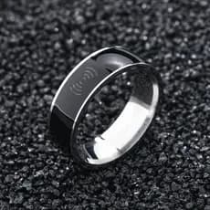 Anel Inteligente NFC de Aço Inoxidável Preto, Tecnologia Avançada, Joia Mais Vendida, Presente R7DE