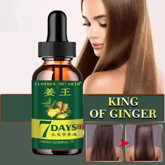 Óleo Essencial para Cuidado Capilar No. 5, Tratamento Natural de Gengibre Anti-Queda de Cabelo para Cuidado da Calvície
