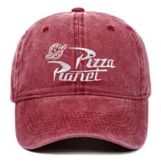 Boné De Beisebol Planet Pizza , Letras Bordadas , Bico De Pato Velho Lavado