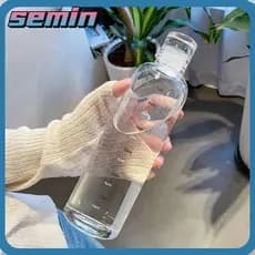 Copo para Beber SEMIN, Garrafa de Água Transparente de 500/750ML, Garrafa de Suco à Prova de Vazamentos para Esportes ao