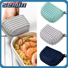 Luvas de Isolamento Térmico SEMIN para Cozimento, Bandeja Antiderrapante e Anti-Queimaduras, Suporte para Pratos e Tigel