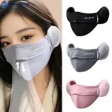 Máscara Facial de Pelúcia Quente para o Inverno, para Decoração de Casa, com Protetores de Orelha Respiráveis e à Prova
