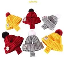 Touca de malha para animais de estimação com aberturas para as orelhas, para clima frio e inverno, para cães NXYC