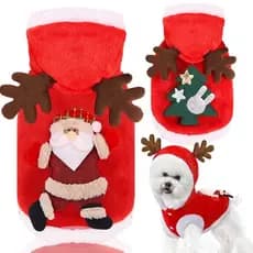 Roupas De Natal Para Animais De Estimação De Flanela Festivas Quentes Cães Gatos Elk Cachorro De Ano Novo