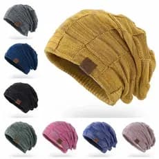 Gorro de Inverno Quente Tamanho Grande para Uso Externo, Gorro de Lã com Pompom, Casual, Elástico, de Crochê, para Mulhe