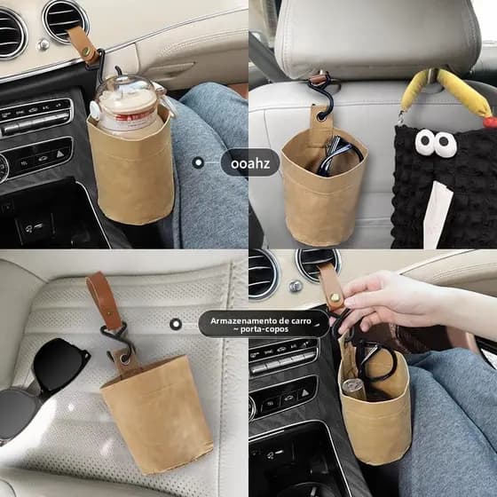 Multifuncional dobrável pendurado lata de lixo do carro guarda-chuva armazenamento bin carro portátil saco de lixo caixa