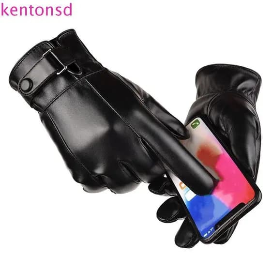 Luvas De Ciclismo Masculinas KENTONSD , Couro PU Com Tela Sensível Ao Toque À Prova De Vento , Macias