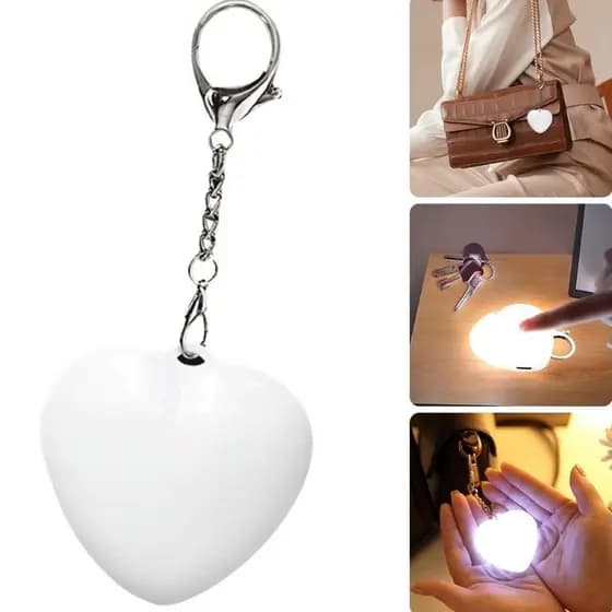 * Carteira Bolsa Luz Sensível Toque Forma Coração Chaveiro Pingente Lâmpada Noturna Para Acampamento Interio