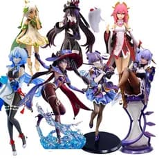 < Genshin Impact >   Figura de Ação em Madeira de Nogueira Gravada com Motivo de Sol e Chuva Nahida, Klí, Yora &am