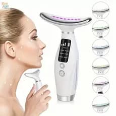 Portátil Beleza Pele Firmeza Pescoço Led Vibração Fóton Levanta A Anti-Rugas Remover Massageador