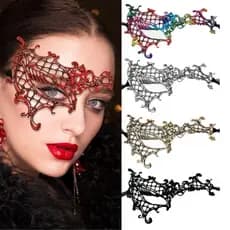 Cosplay de Baile, Máscara de Festa, Renda, Carnaval, Veneza, Maquiagem, Meia Face