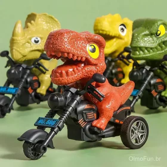 Brinquedo de motocicleta de dinossauro, modelo de simulação de deslizamento inercial do Tyrannosaurus Rex, carro infanti