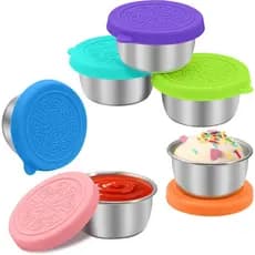 Recipiente à Prova de Vazamentos para Molho de Salada, Reutilizável e Portátil para Lancheira, Viagens e Piqueniques