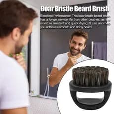 Escova de Barba com Cerdas de Javali - Escova de Barba para Estilização Masculina | Cuidados Masculinos para Casa e Viag
