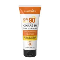Protetor Solar com Colágeno FPS90 | Protetor Solar Facial de Amplo Espectro SPF90 | Hidratante Protetor Solar para o Ros