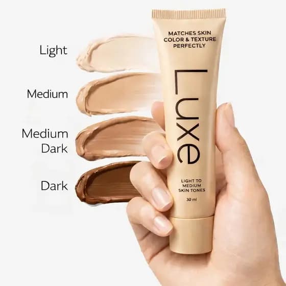 Base de Maquiagem Luxe que Muda de Cor para Mulheres – Adapta-se Instantaneamente ao Seu Tom de Pele – Cobertura Moduláv