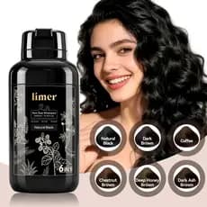 Shampoo Tintura Instantânea para Cabelo Limer Multi-Color 6 em 1, cobre cabelos grisalhos, ingredientes à base de ervas,