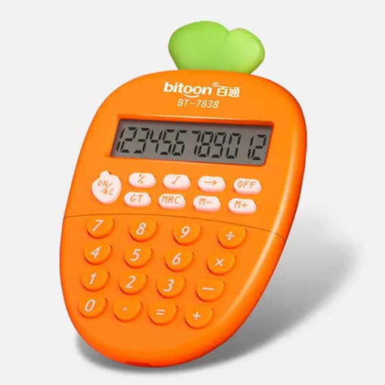 Calculadora em Forma de Cenoura de 12 Dígitos para Estudantes Escolares 7ND1