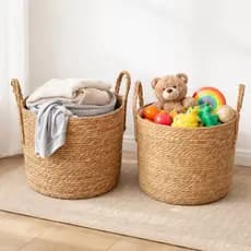 Cesto de armazenamento, cesto trançado, cesto de roupa suja, de armazenamento de rattan para uso doméstico,