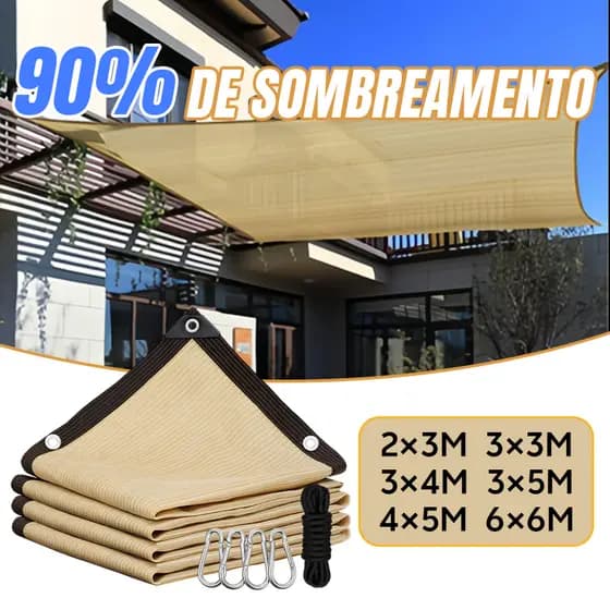 Tela Sombrite 90% para Garagem e Piscina para Garagem Instalação Rápida Vários tamanhos