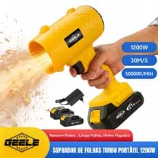 Soprador De Folhas Turbo Recarregável Portáti 21V 2 Baterias  Forte Soprador Folhas