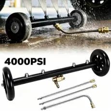 16 Polegada Lavadora De Alta Pressão 4000Psi Móvel Com Vassoura De Água E Var 2 Em 1