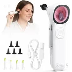 Otoscópio com Luz, Otoscópio Digital com Tela IPS de 1,45", Câmera de Ouvido de 3,9mm com Ferramentas para Remoção de Ce