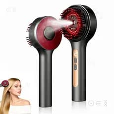Massageador Elétrico para Couro Cabeludo, Aplicador de Óleo Capilar 3 em 1 com Nano Névoa, Escova Esfoliante para Couro