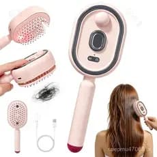 Escova a Vapor Elétrica para Cabelo, Escova de Massagem com Almofada de Ar e Terapia de Luz Vermelha, Escova de Cabelo R
