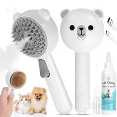 Escova a Vapor 4 em 1 para Gatos e Cães, Escova a Vapor para Gatos de Interior, Ferramenta de Limpeza Automática para Re