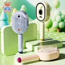 Escova a Vapor Elétrica para Cabelo, Escova Alisadora a Vapor Recarregável com Pente Desembaraçador, Pente de Massagem c