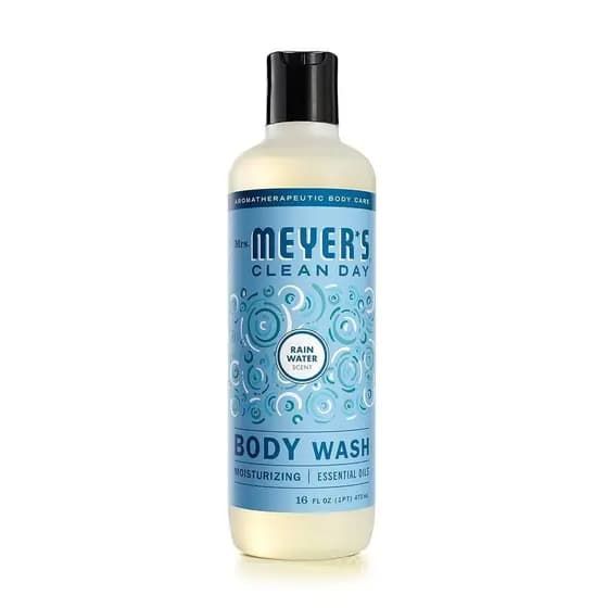 MRS.MEYER'SCLEANDAY Gel de Banho Hidratante para Homens e Mulheres, Fórmula com Óleo Essencial, Efeito Chuva, 16oz/
