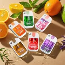 Desinfetante para as mãos portátil para viagens, desinfetante para as mãos hidratante com aroma de plantas, produtos de