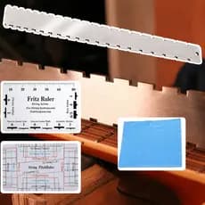 Conjunto de três peças: régua de medição de guitarra, escala com escala + corda régua de alta distância de acordes